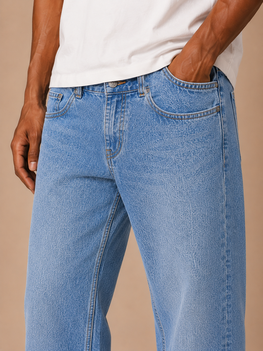Mid Blue Marco Loose Fit Jeans