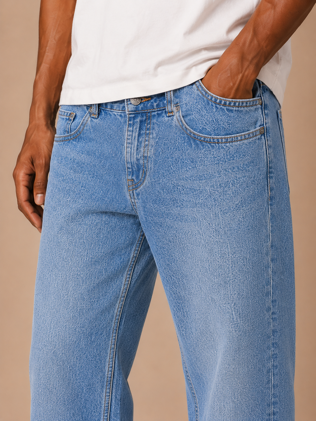 Mid Blue Marco Loose Fit Jeans